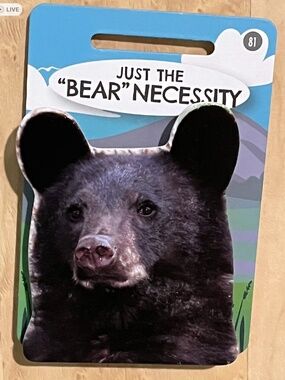 Pet & Critter BLACK BEAR Wooden Bag Clip,Fridge Magnet NWT